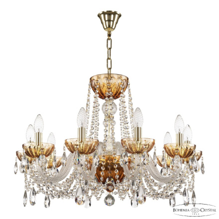 Подвесная люстра Bohemia Ivele Crystal 5402/10/240 G Amber/M-1H