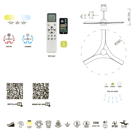 Люстра-вентилятор Mantra Thai 8716