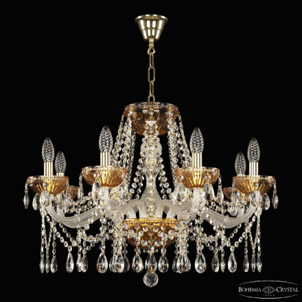Подвесная люстра Bohemia Ivele Crystal 5413/8/240 G Amber/M-1G