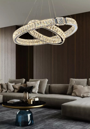 Подвесная люстра Delight Collection D8010P/2R/D800+600 silver