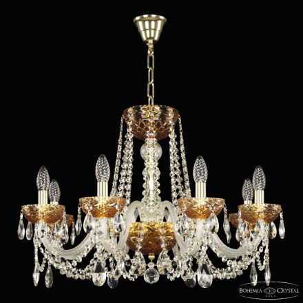 Подвесная люстра Bohemia Ivele Crystal 5402/8/240 G Amber/M-1F