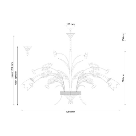 Подвесная люстра Ambiente Leon 2128/60 PB Tear Drop