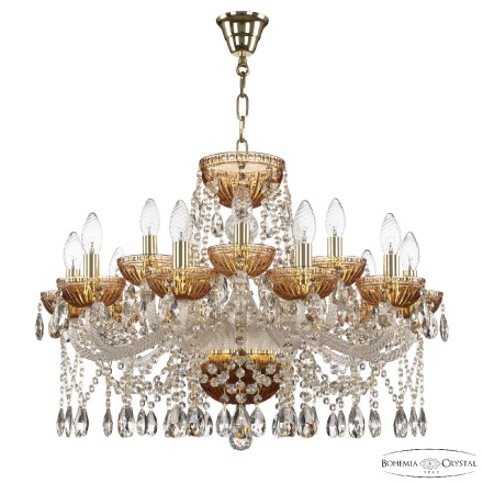 Подвесная люстра Bohemia Ivele Crystal 5413/10+5/240 G Amber/M-1G