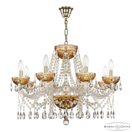 Подвесная люстра Bohemia Ivele Crystal 5413/8/240 G Amber/M-1G